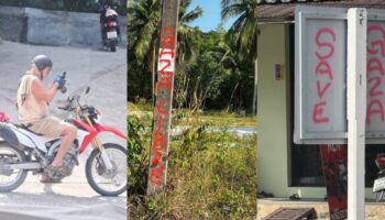 Турист распылил «СОХРАНИТЕ ГАЗУ» в 40 местах на Ко Пхангане, вызвав возмущение