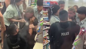 Британец нападает на тайскую полицию в магазине, прежде чем его задерживают