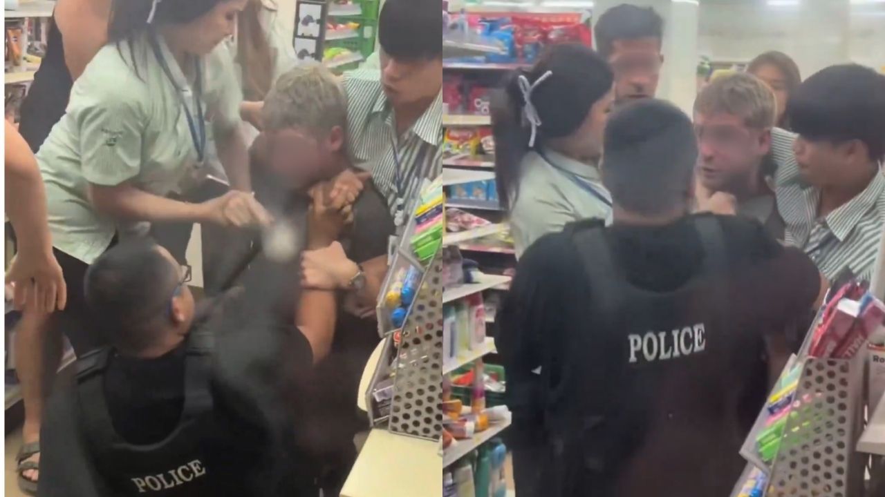 Британец нападает на тайскую полицию в магазине, прежде чем его задерживают