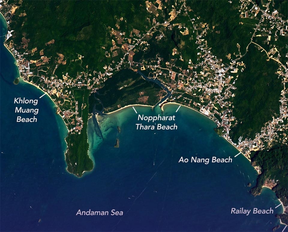 Изображение спутника NASA ставит потрясающее побережье Краби в центре мирового внимания