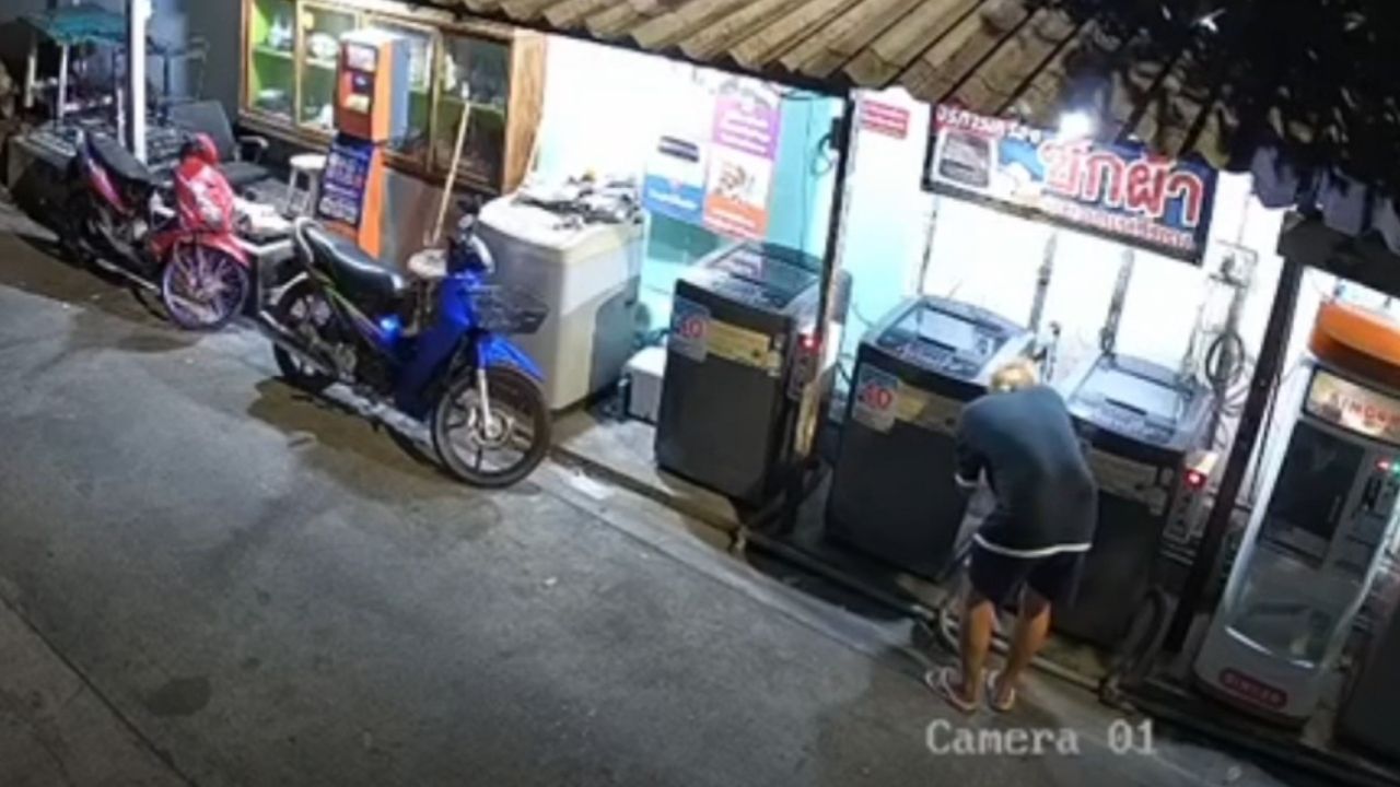 Тайский мужчина крадет из стиральных машин с монетоприемниками и якобы притворяется инвалидами.