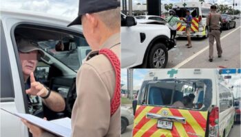 Иностранный пикап врезался в скорую помощь, ранив пациента и повредив несколько автомобилей