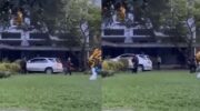 Тайская мать осталась оплачивать ущерб после того, как ее сын врезался на внедорожнике в бассейн