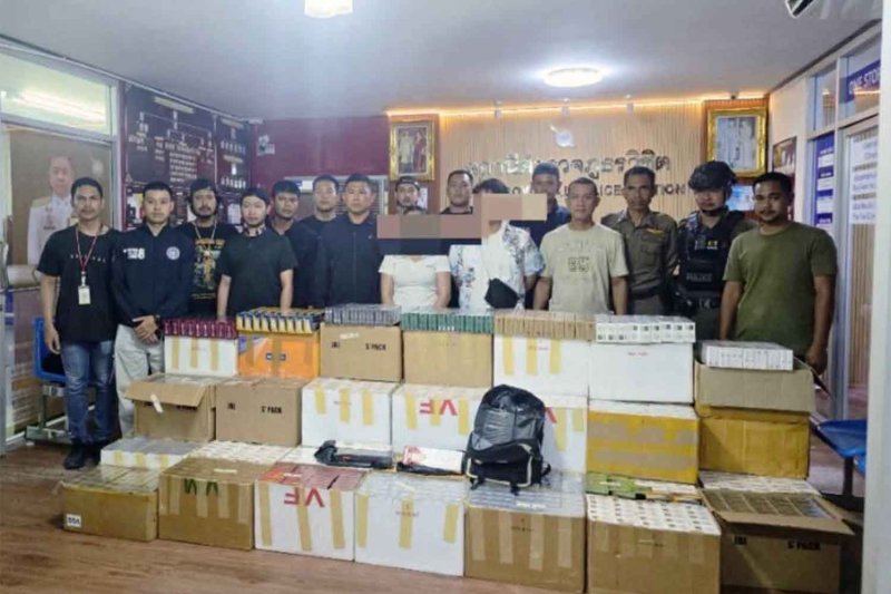 Молодая пара арестована за продажу контрабандных сигарет на Пхукете